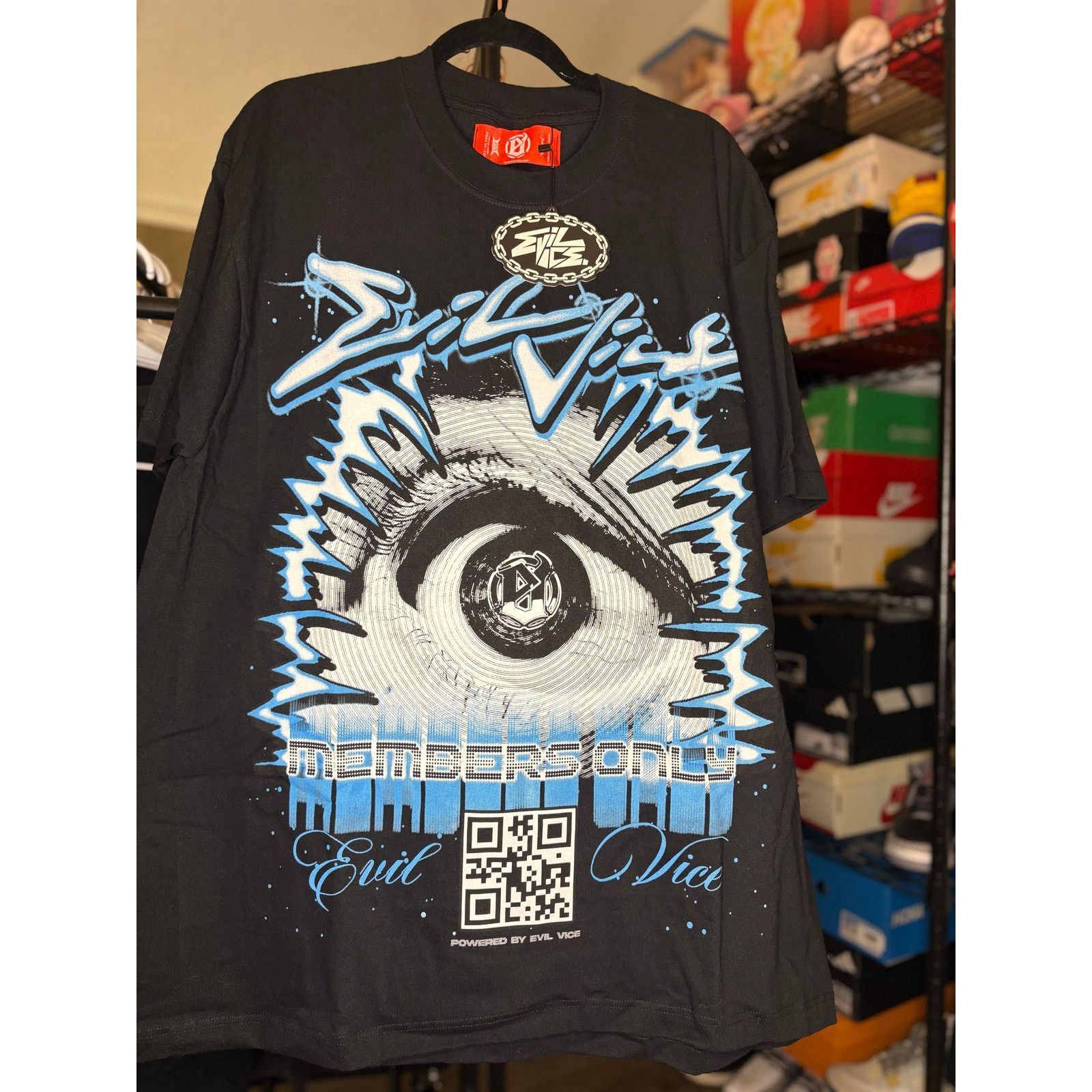 Other NWT Sz. XL - Men's Evil Vice "Members Only" Tee, Blk/Wht/Blu Size US XL / EU 56 / 4 - 1 Thumbnail