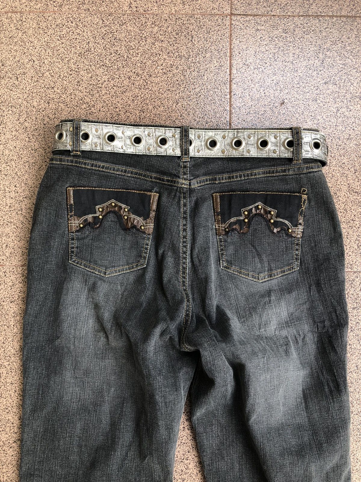 Japanese Brand Silver belt Leather studded like lgb if six was nine Size ONE SIZE - 3 Thumbnail