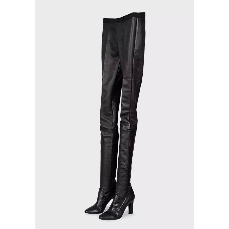 Tamara Mellon Tamara Mellon Black Leather Knee-High Boots - Size 39 Size US 8 / IT 38 - 3 Thumbnail