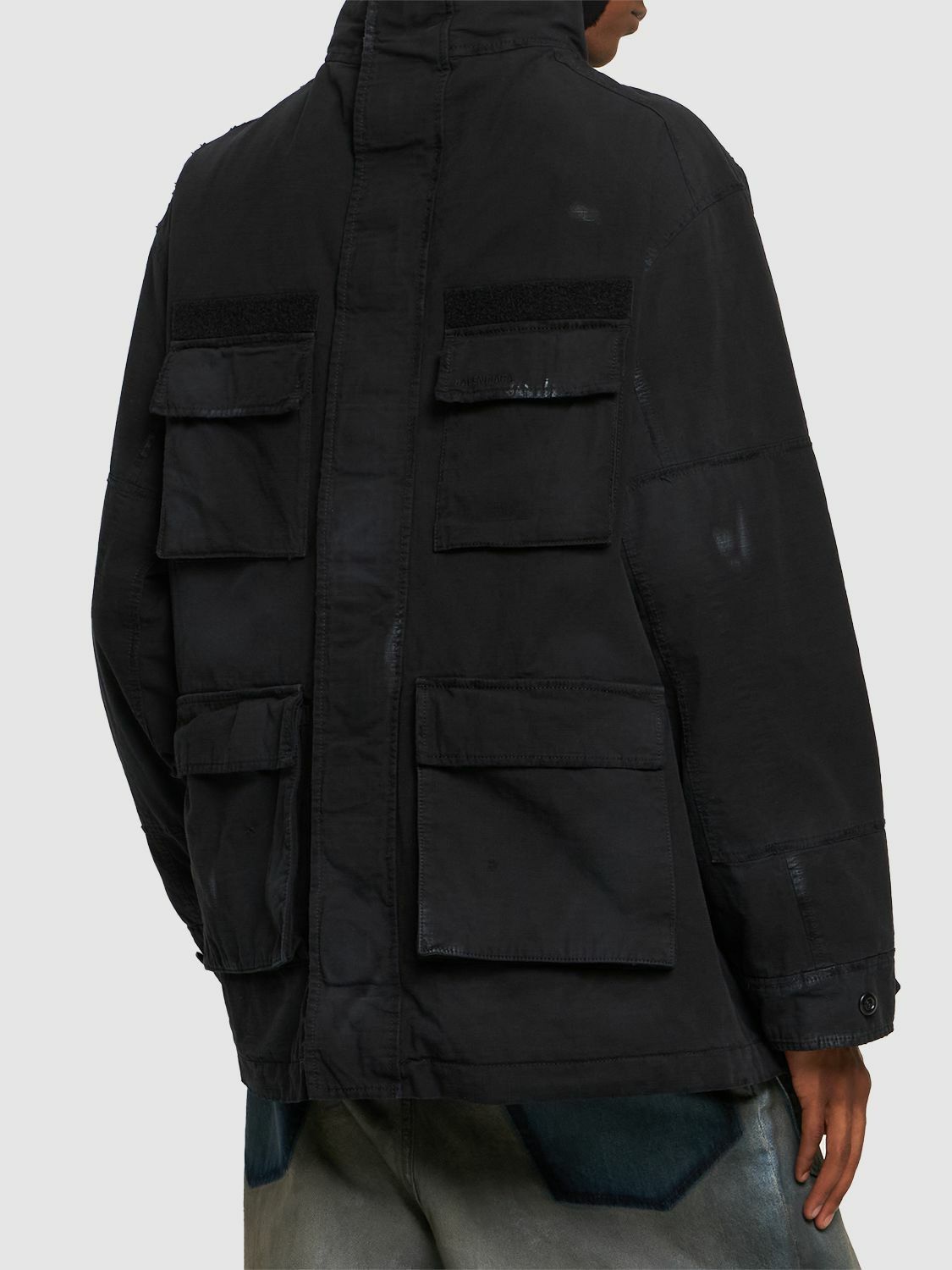 Balenciaga Double Front Cotton Military Parka