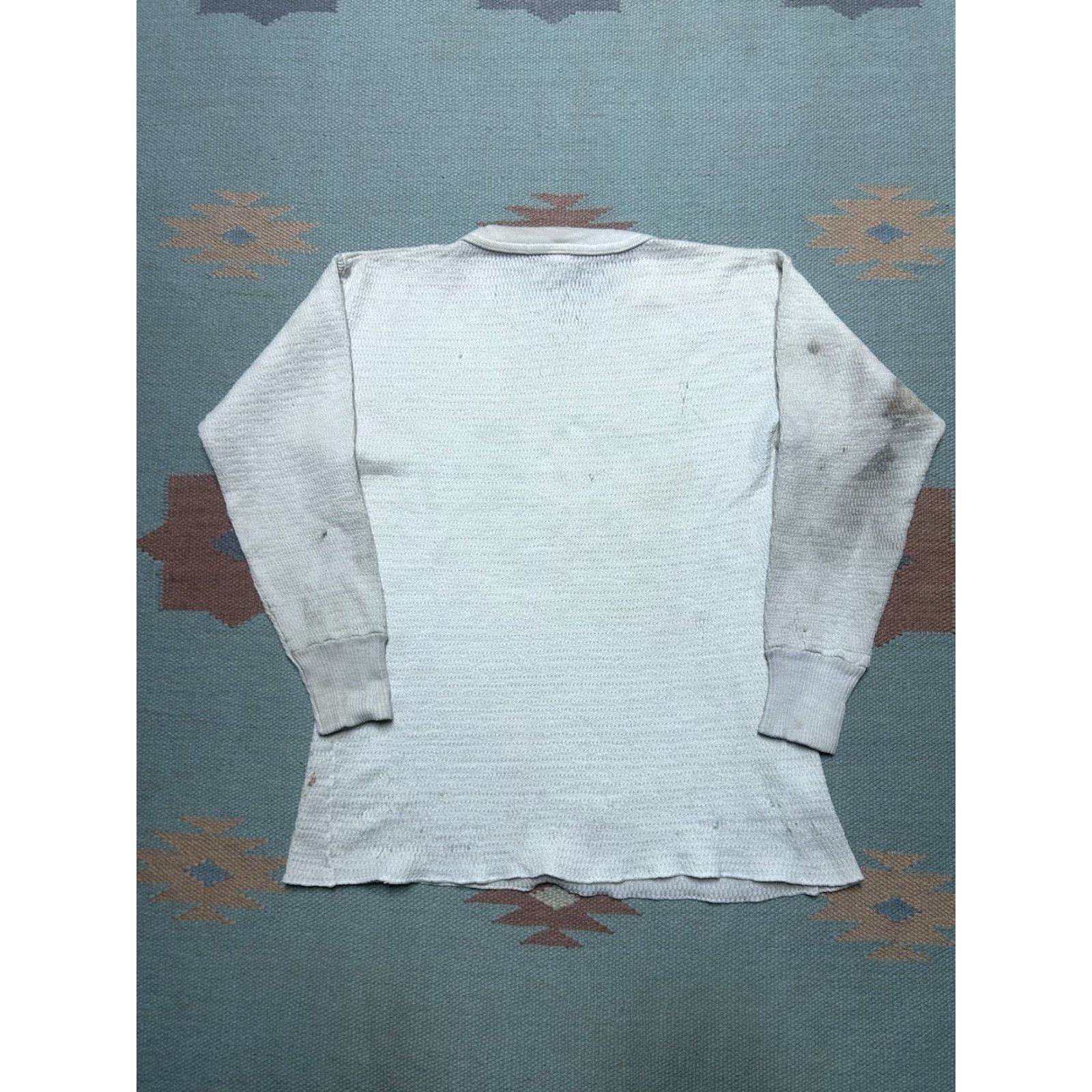 Hanes VINTAGE 70s waffle knit thermal shirt Hanes White Large Men T-Shirt Thermal Base Layer Size US L / EU 52-54 / 3 - 6 Thumbnail