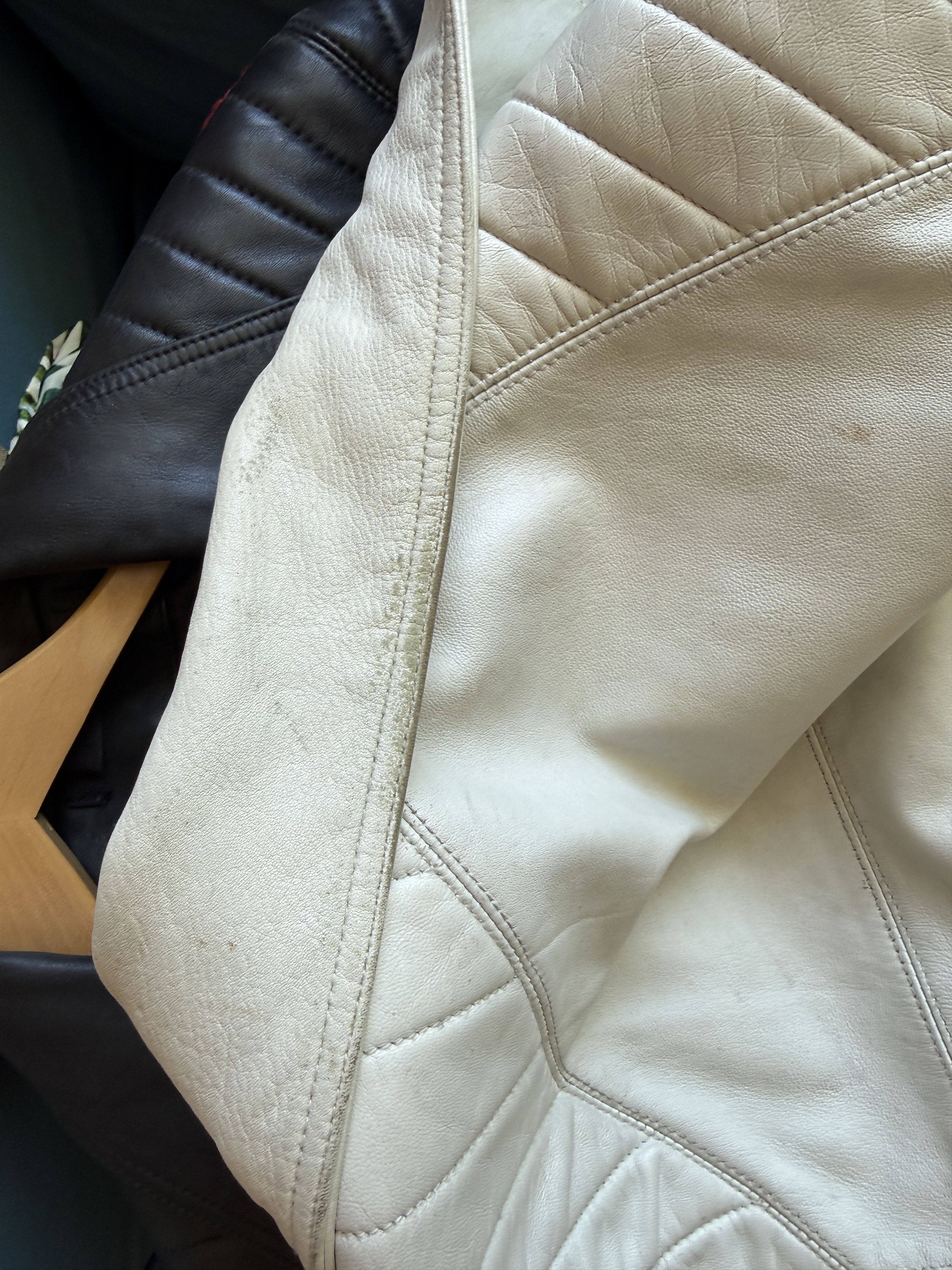 Blk Dnm BLK DNM Leather Jacket 5 Cream Vintage Lindeberg Era Moto Size US M / EU 48-50 / 2 - 12 Thumbnail