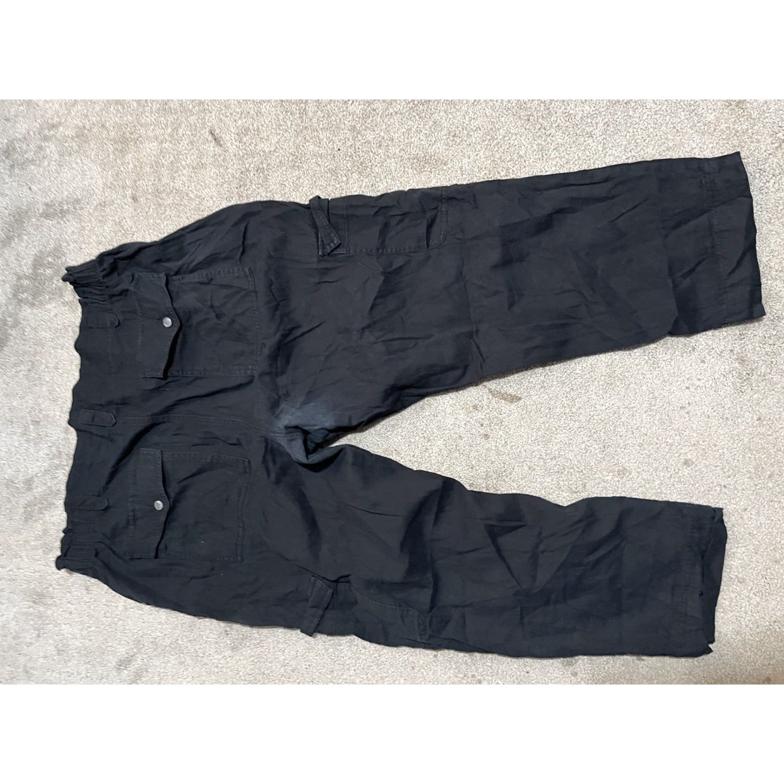 Old Navy Old Navy Cargo Pants Women’s XL Black Low Rise Cropped Distressed Size 40" / US 18 - 3 Thumbnail