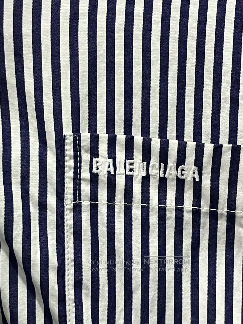 Balenciaga Balenciaga Striped Loose Shirt Size US XXS / EU 40 - 9 Thumbnail