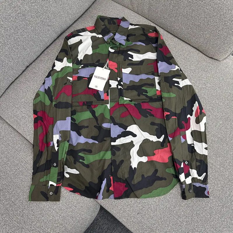 Valentino Valentino Military Green Camouflage Shirt 0089 Size US M / EU 48-50 / 2 - 1 Thumbnail