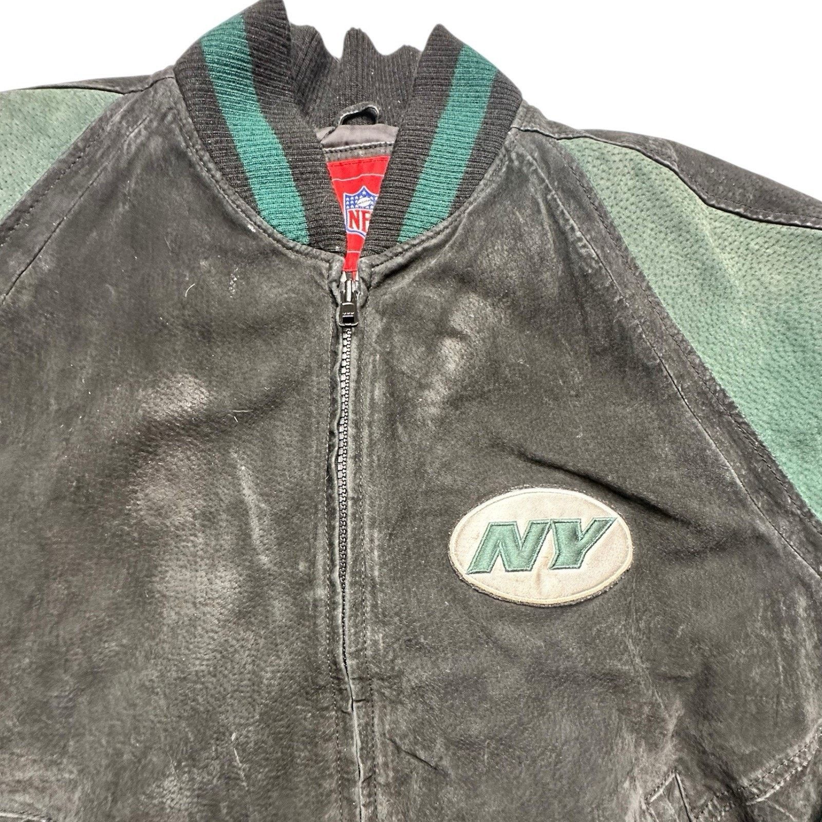NFL Vintage 90’s NFL New York Jets Leather Jacket Size Large Size US L / EU 52-54 / 3 - 8 Thumbnail