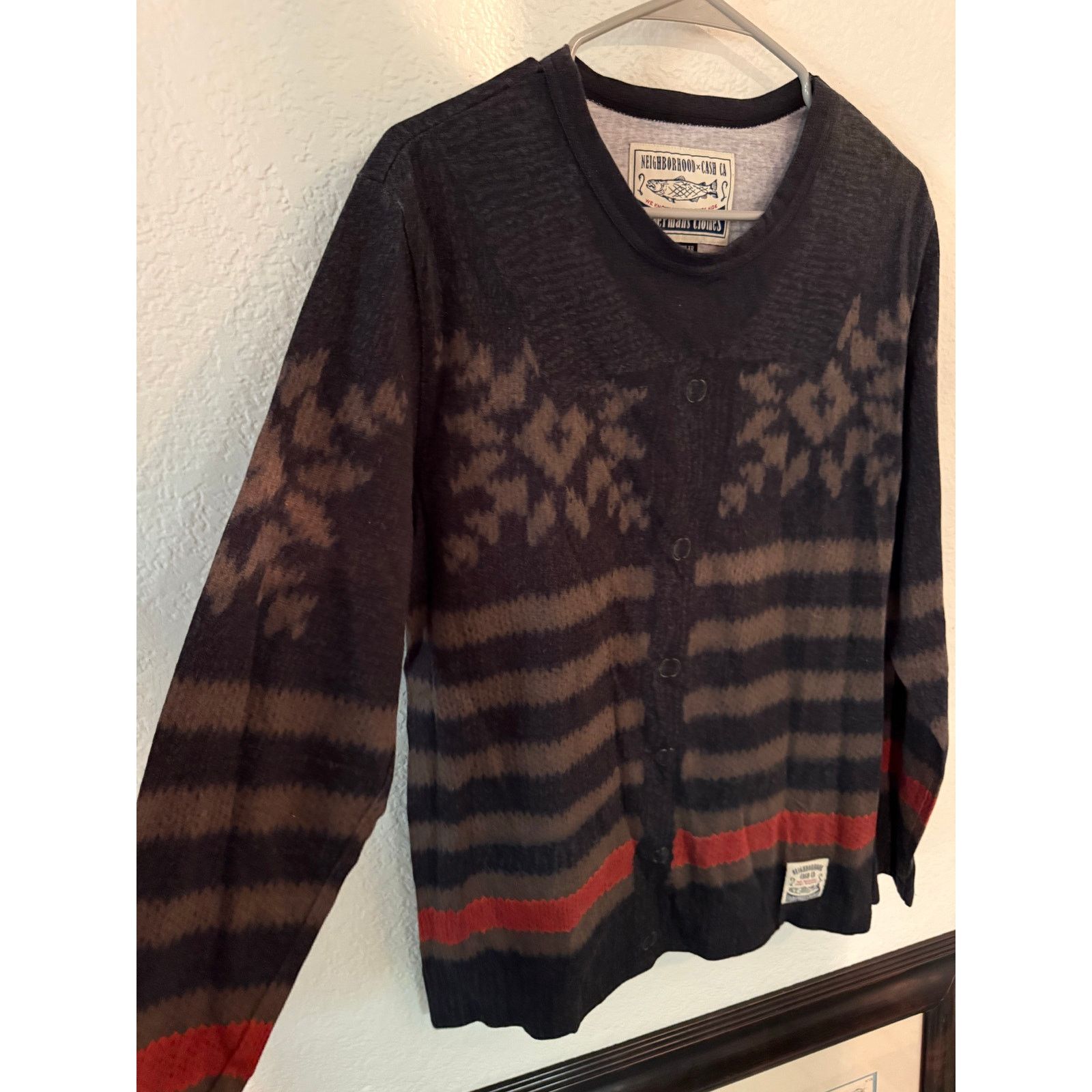 CASH CA × Japanese Brand × Neighborhood NEIGHBORHOOD x CASH CA Faux Carigan Long Sleeve Shirt. L. Size US L / EU 52-54 / 3 - 4 Thumbnail