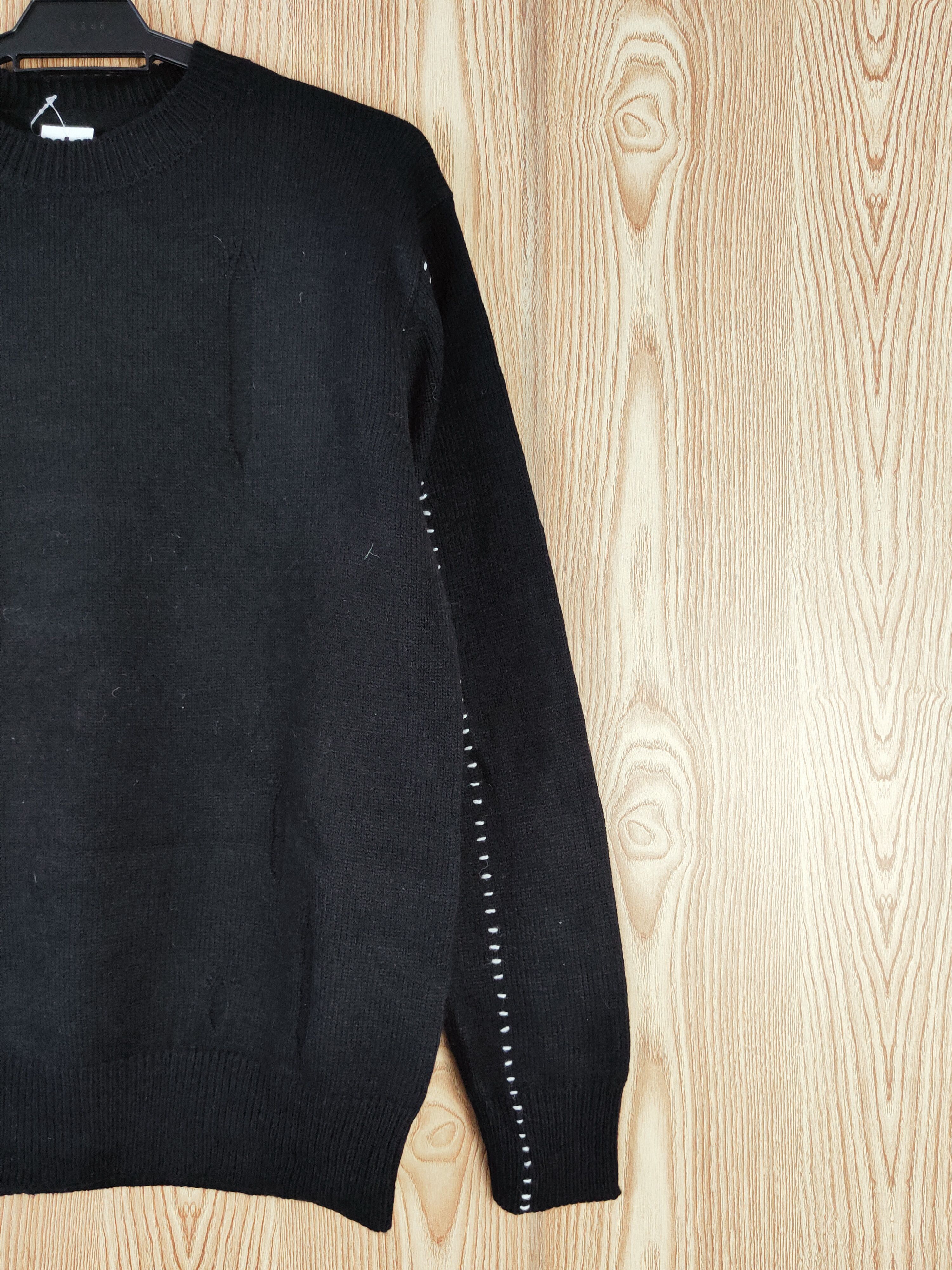 Japanese Brand Cotorica Black ripped distressed Knitwear Sweatshirts #W555 Size US M / EU 48-50 / 2 - 7 Thumbnail