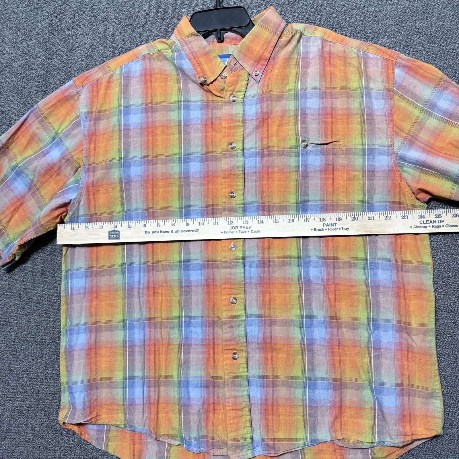 Rider Boot Co. VTG Raider Mens XL Shirt Orange Plaid SS Button Up Retro Size US XL / EU 56 / 4 - 4 Thumbnail