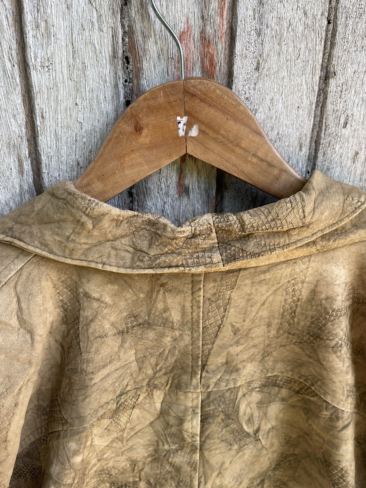 Designer Vintage Erta Mode Distressed Italian Leather Blazer Size US L / EU 52-54 / 3 - 10 Thumbnail