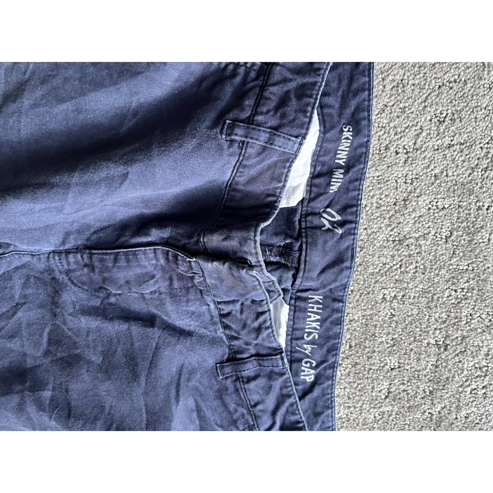 Gap Gap Khakis Skinny Mini Pants Women 2 Navy Blue Cotton Blend Flat Front Stretch Casual Preppy Size 26" / US 2 / IT 38 - 3 Thumbnail