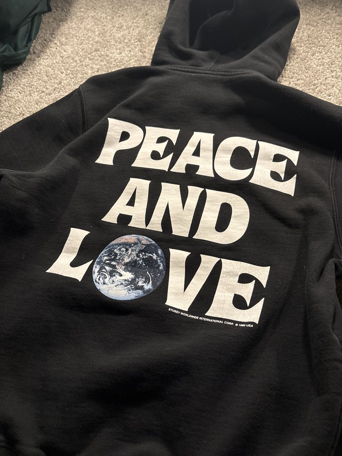 Stussy “Peace And Love” Hoodie Black
