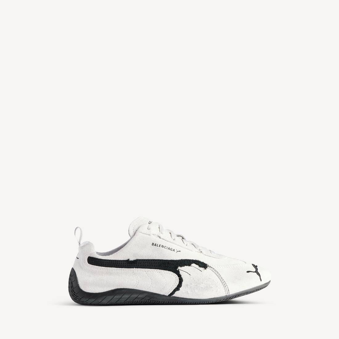Balenciaga × Puma o1w1db10326 Speedcat Suede Sneakers in White/Black Size US 6 / EU 39 - 1 Thumbnail