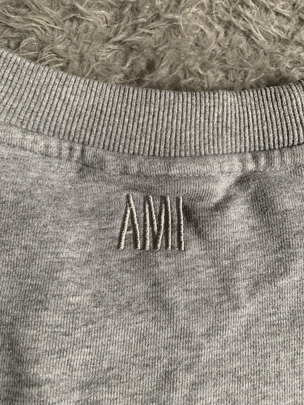 AMI Ami Paris Pocket Logo Gray Crewneck Sweatshirt Size US L / EU 52-54 / 3 - 8 Thumbnail