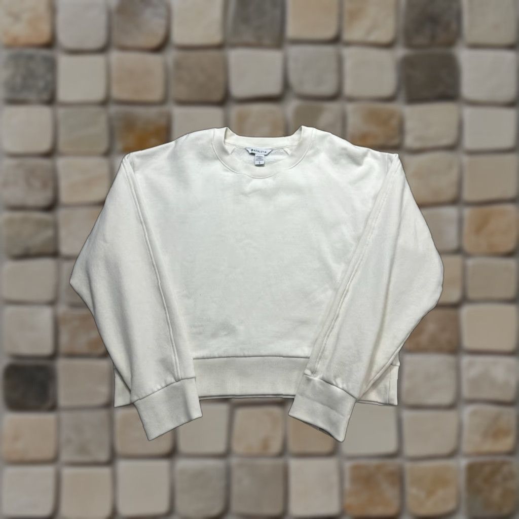 Athleta Athleta Sweatshirt Womens Large White Pullover Size L / US 10 / IT 46 - 1 Thumbnail