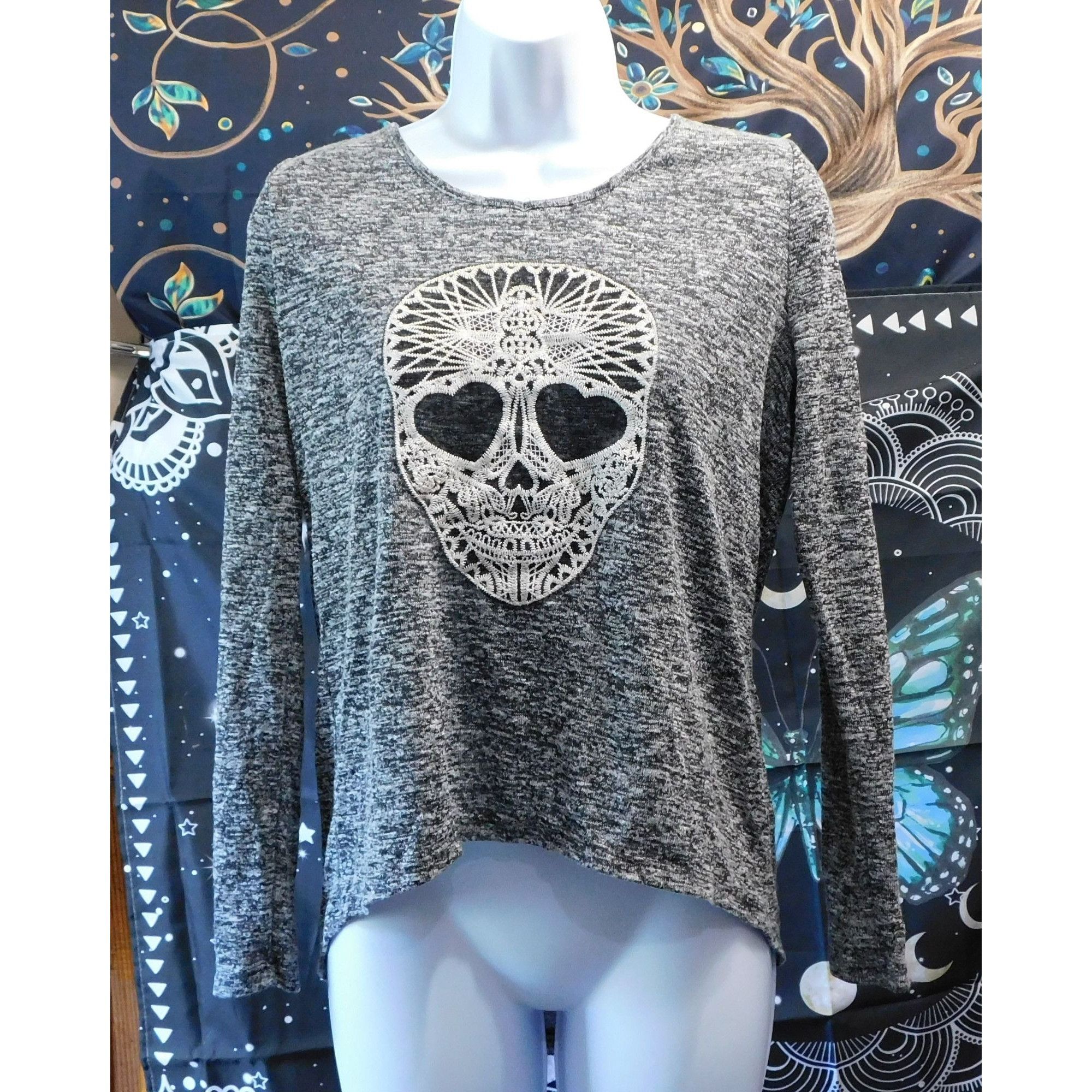 Aeropostale Aeropostale Y2K Gothic Skull Long Sleeve Shirt Size M / US 6-8 / IT 42-44 - 1 Thumbnail