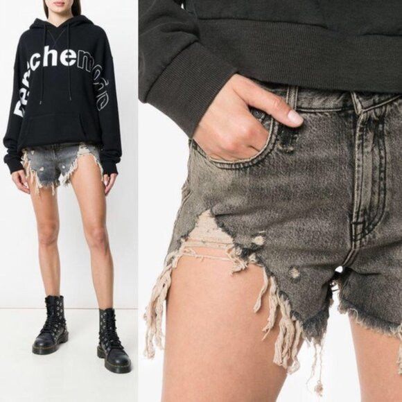 R13 R13 Black Shredded Slouch Short - 30", NWTs 🇮🇹 Size 30" / US 8 / IT 44 - 14 Thumbnail