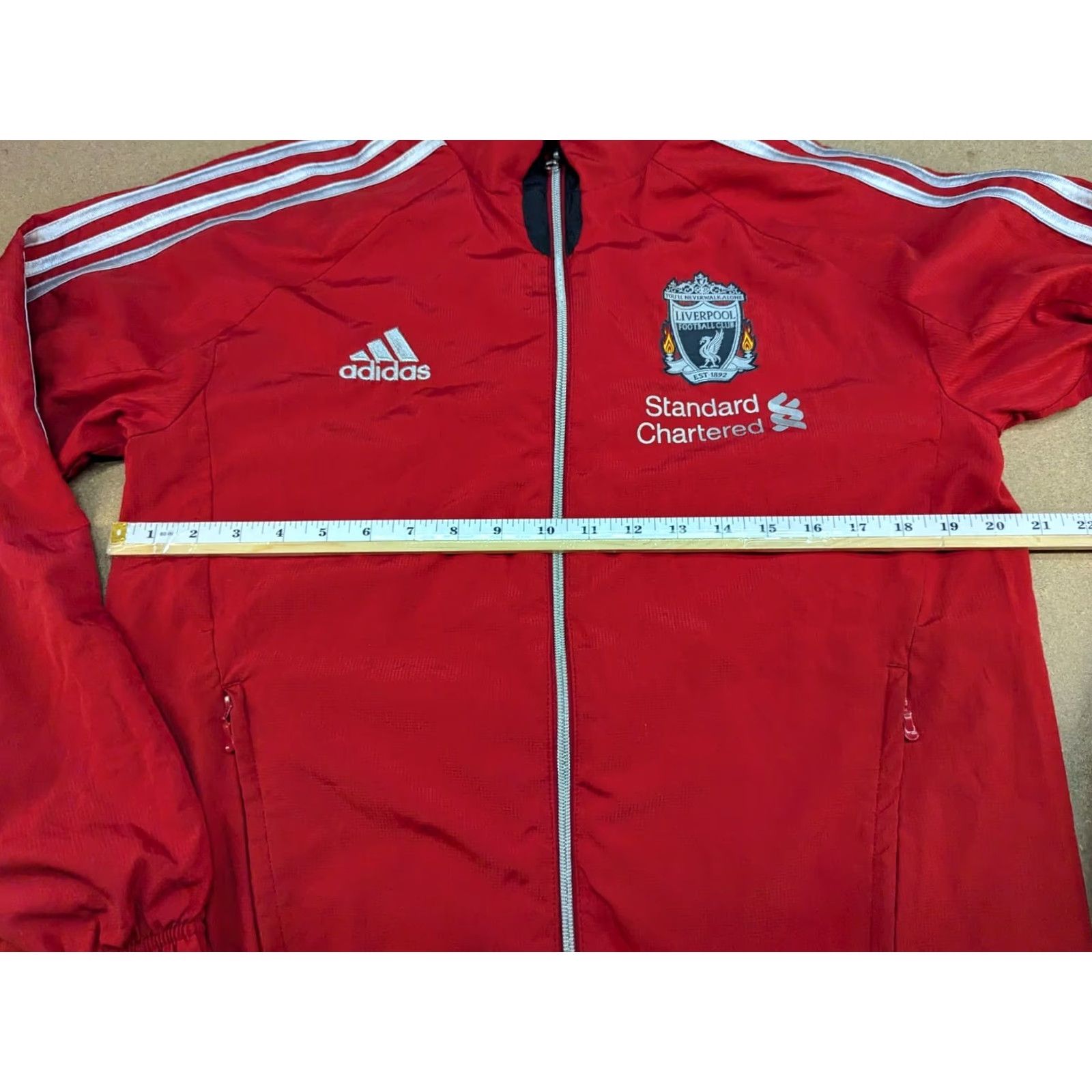 Adidas Adidas Liverpool 2010-2011 Training Jacket Football Adult Red Windbreaker Size S Size US S / EU 44-46 / 1 - 5 Thumbnail