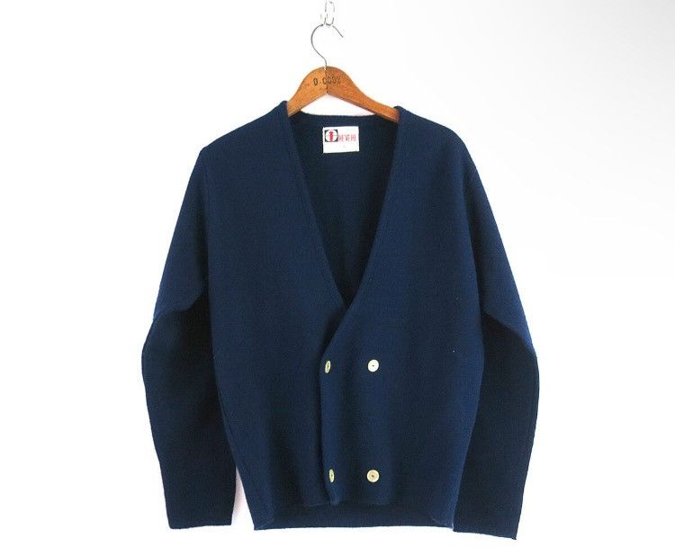 Vintage Vintage 1960's cardigan REVERE Navy Blue Uniform sweater Size M / US 6-8 / IT 42-44 - 1 Thumbnail