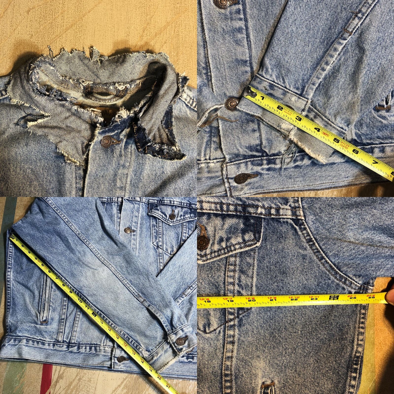 Levi's VINTAGE Levi's Denim Jacket Western USA Distressed Light Blue L Men Collared 80s 90s Style Jacket Size US L / EU 52-54 / 3 - 8 Thumbnail