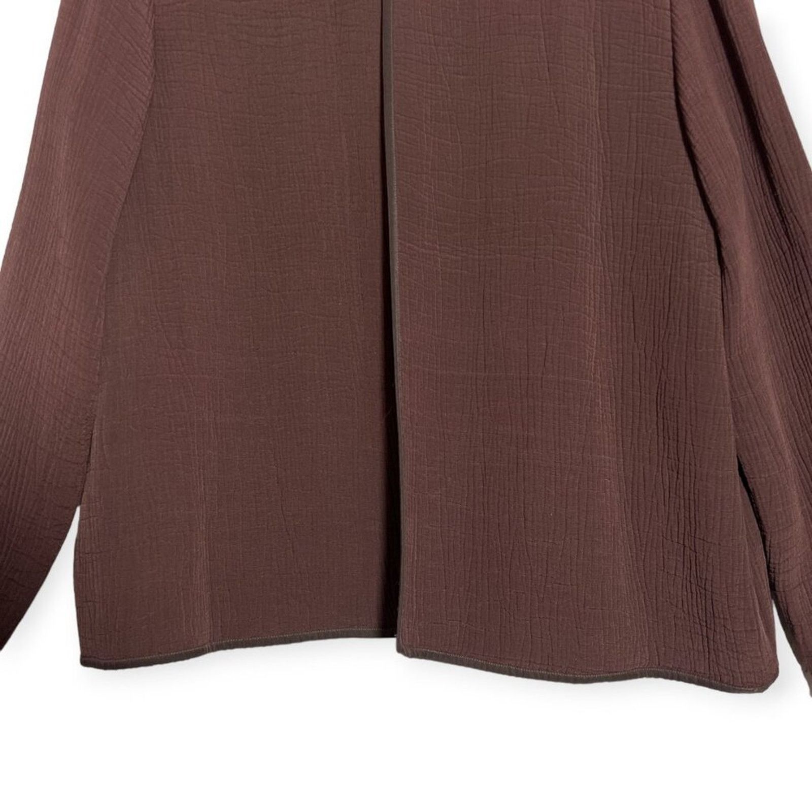 Eileen Fisher Eileen Fisher Silk Sponge Jacket Maroon Brown S Size S / US 4 / IT 40 - 4 Thumbnail