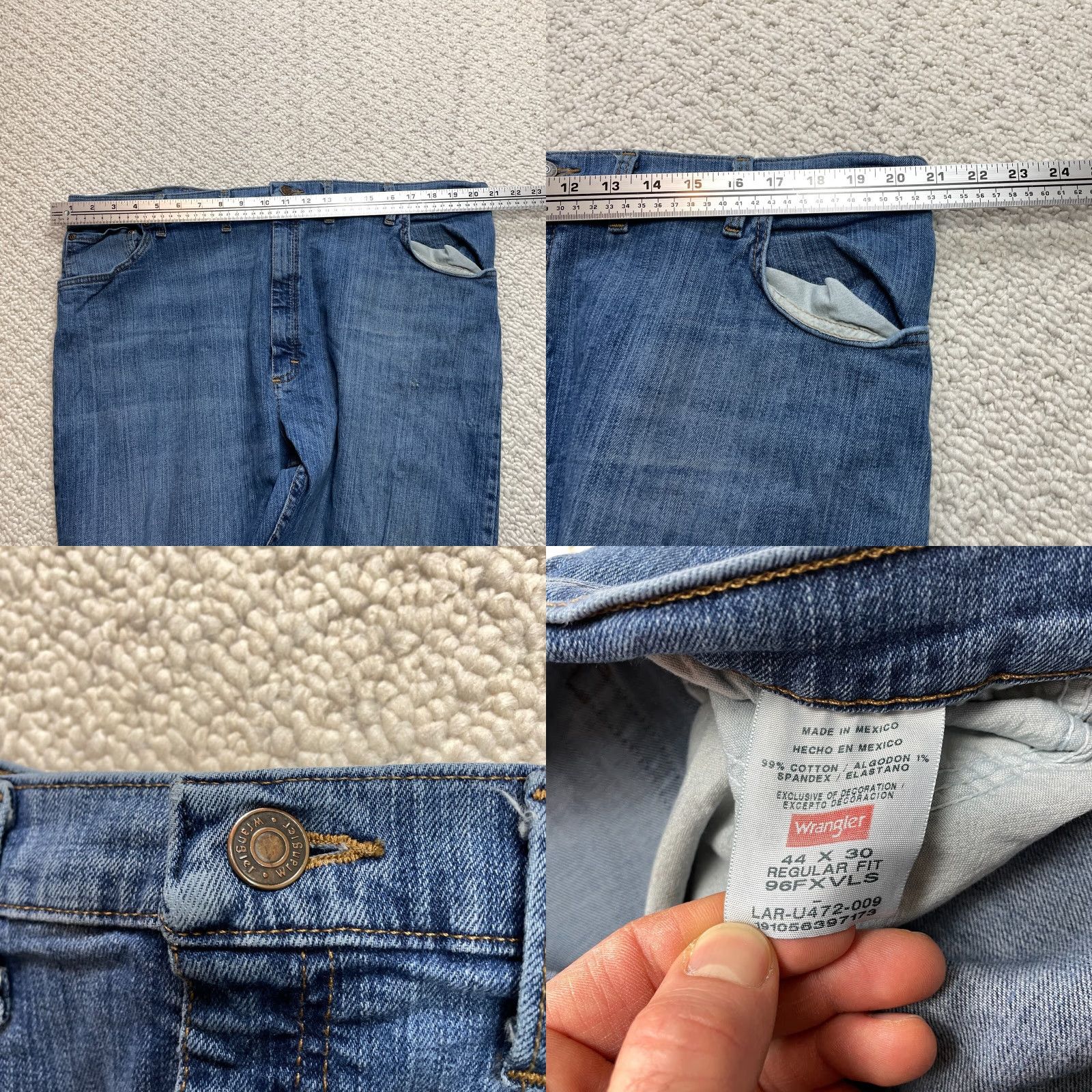 Wrangler Wrangler Jeans 44x30 Blue Denim Regular Fit 96FXVLS Premium Quality High Rise Size US 44 / EU 60 - 8 Thumbnail