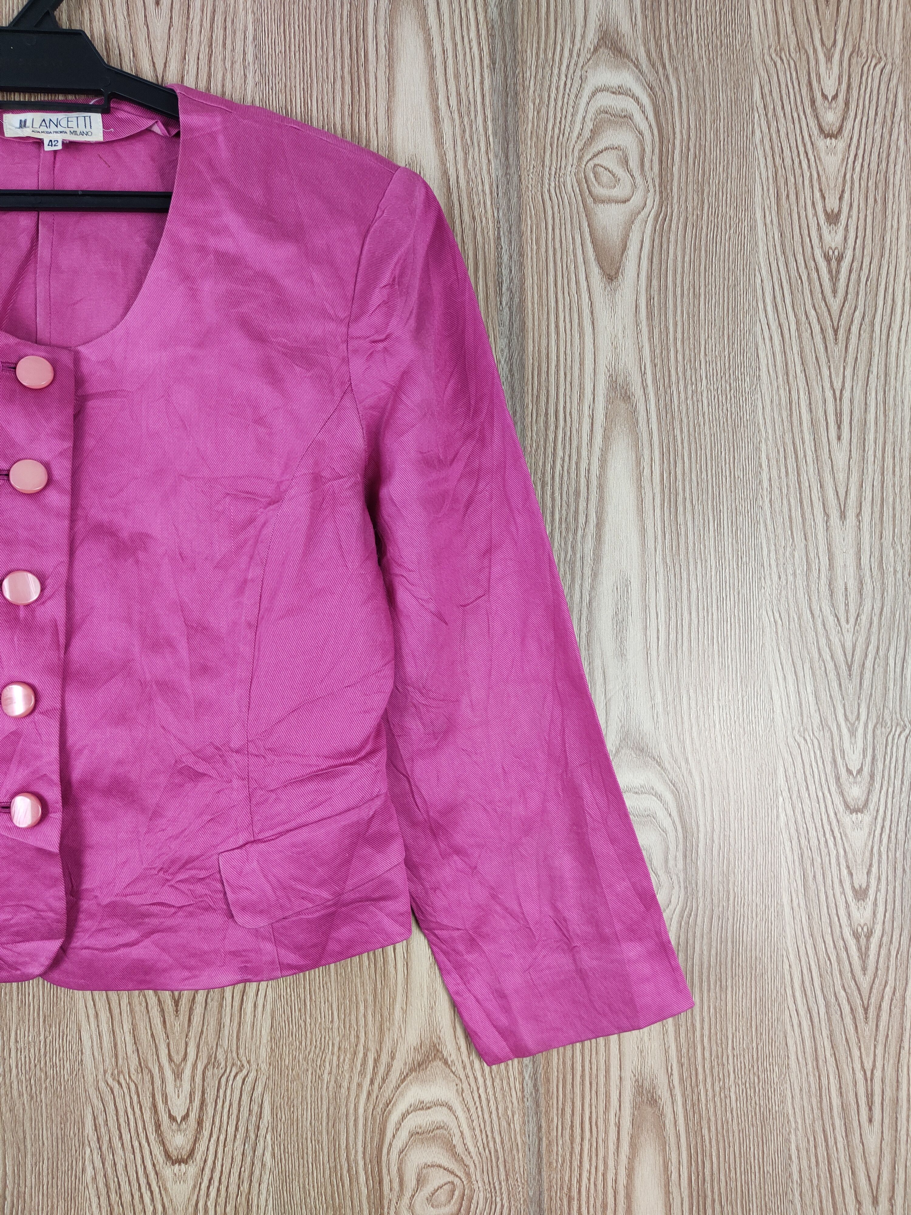 Japanese Brand × Vintage Luxury Lancetti Pink Cropped Button Up Shirts Size S / US 4 / IT 40 - 5 Thumbnail
