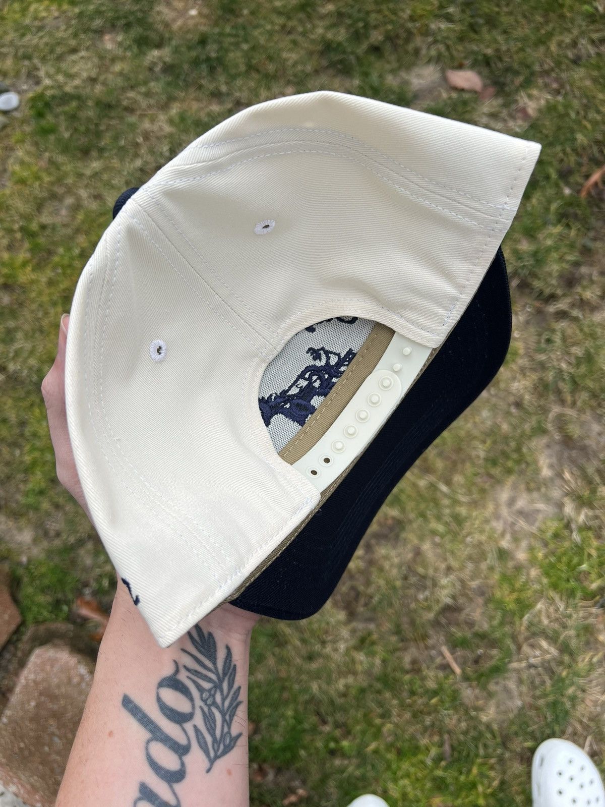 Siegelman Stable Cream Blue Snapback Hat