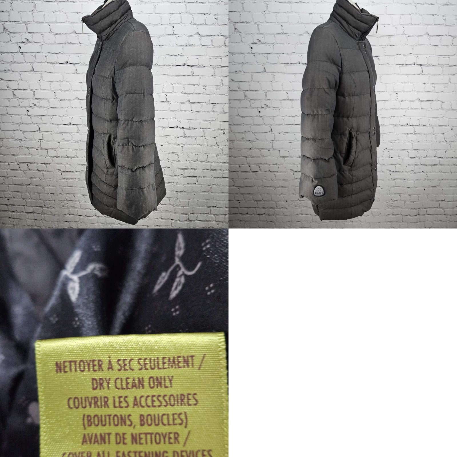 Vintage VINTAGE Soia & Kyo Brown Down Puffer Jacket Coat XS – Zip Snap Insulated, Herringbone, Long Sleeve, Women, Casual, Travel, Workwear Size XS / US 0-2 / IT 36-38 - 10 Thumbnail