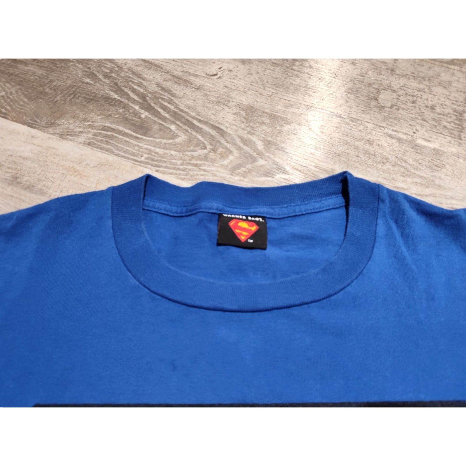 Vintage VINTAGE Warner Bros Superman Big Logo Shirt Mens Large Blue Adult Large Cotton Crew Neck Short Sleeve VGUC Size US L / EU 52-54 / 3 - 7 Thumbnail