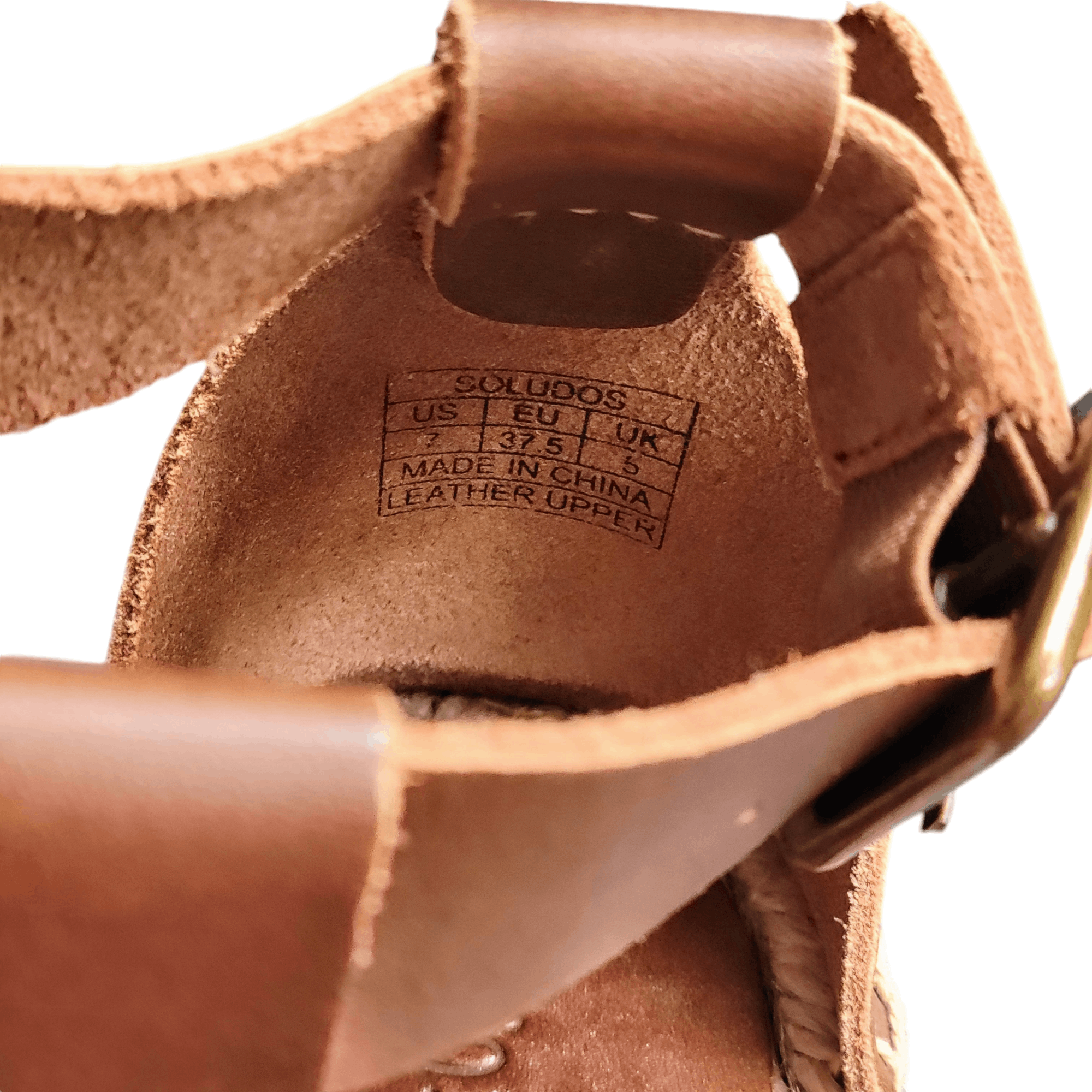 Soludos Soludos Tan Leather Open Sandal Vacation Espadrille Wedge Size US 7 / IT 37 - 12 Thumbnail