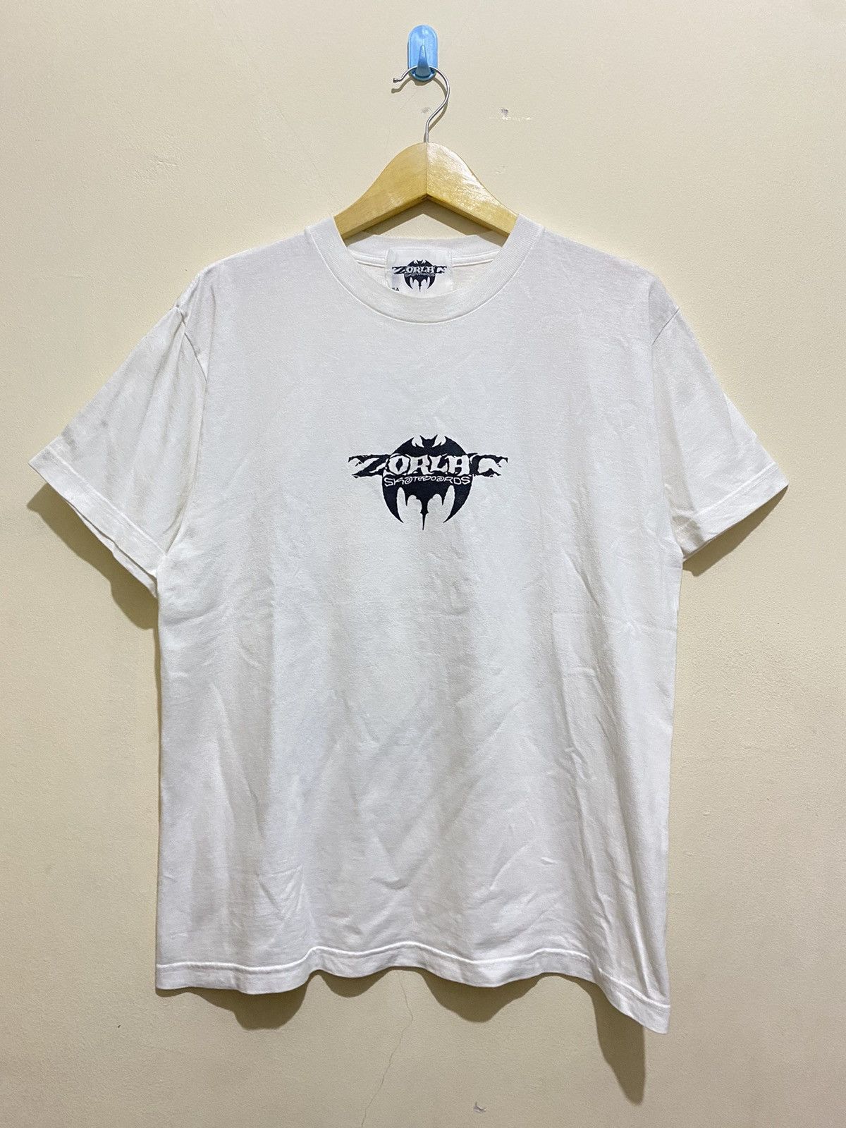 image of Vintage 90's Zorlac Skateboard Pushead Tshirt in White, Men's (Size Medium)