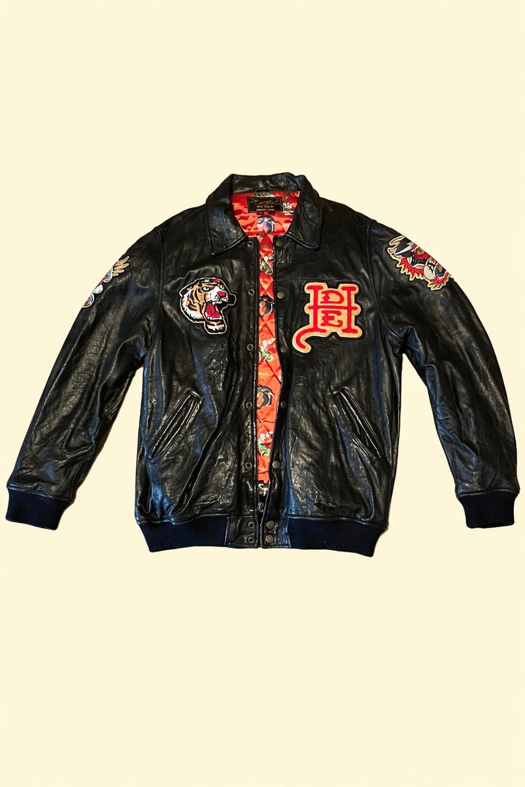 Christian Audigier Christian Audigier Tiger Leather Varsity Jacket Y2K Ed Hardy Size US XXL / EU 58 / 5 - 1 Thumbnail