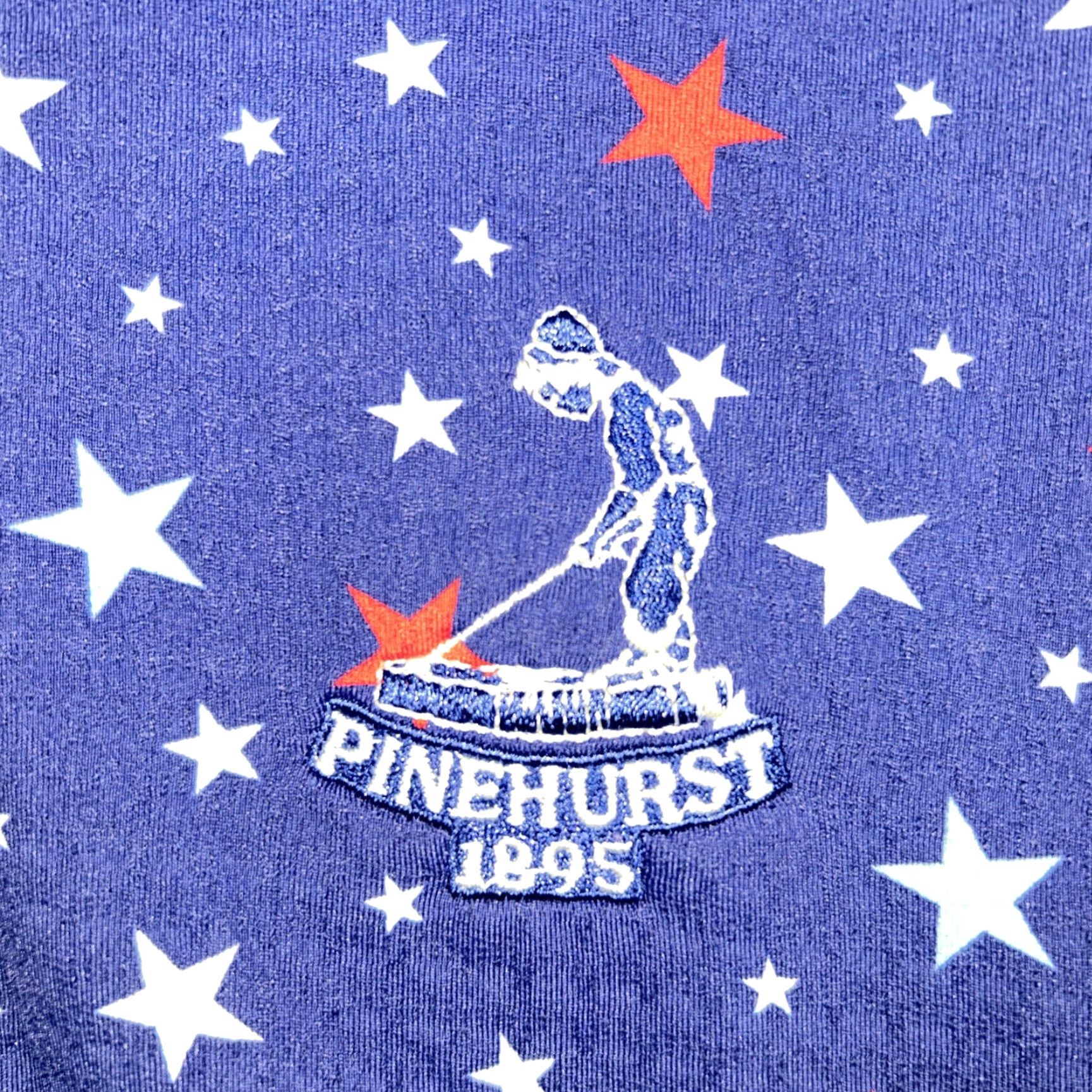 Vintage IBKUL Golf Polo Blue Star Print Pinehurst 1895 Logo Size XL Performance Stretch Size US XL / EU 56 / 4 - 3 Thumbnail