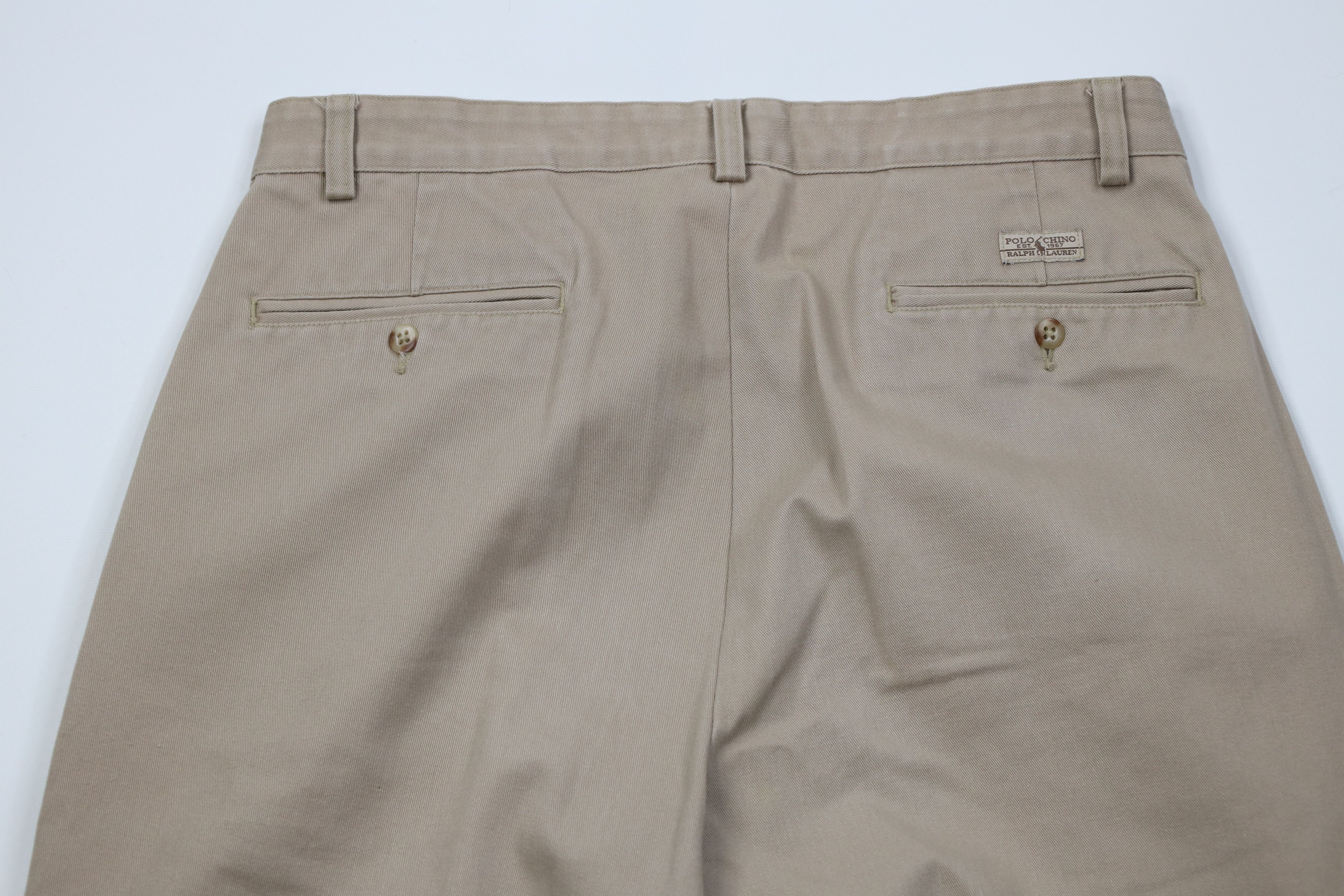 Ralph Lauren Vintage 90s Ralph Lauren Wide Leg Chino Pants Cotton Beige Size US 32 / EU 48 - 12 Thumbnail