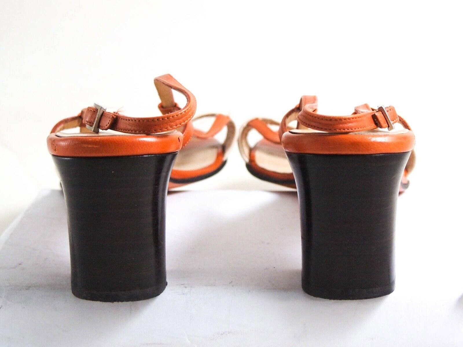 Bally Bally Mid Heel Sandals Orange Leather US 9 EU 39.5 Size US 9 / IT 39 - 6 Thumbnail