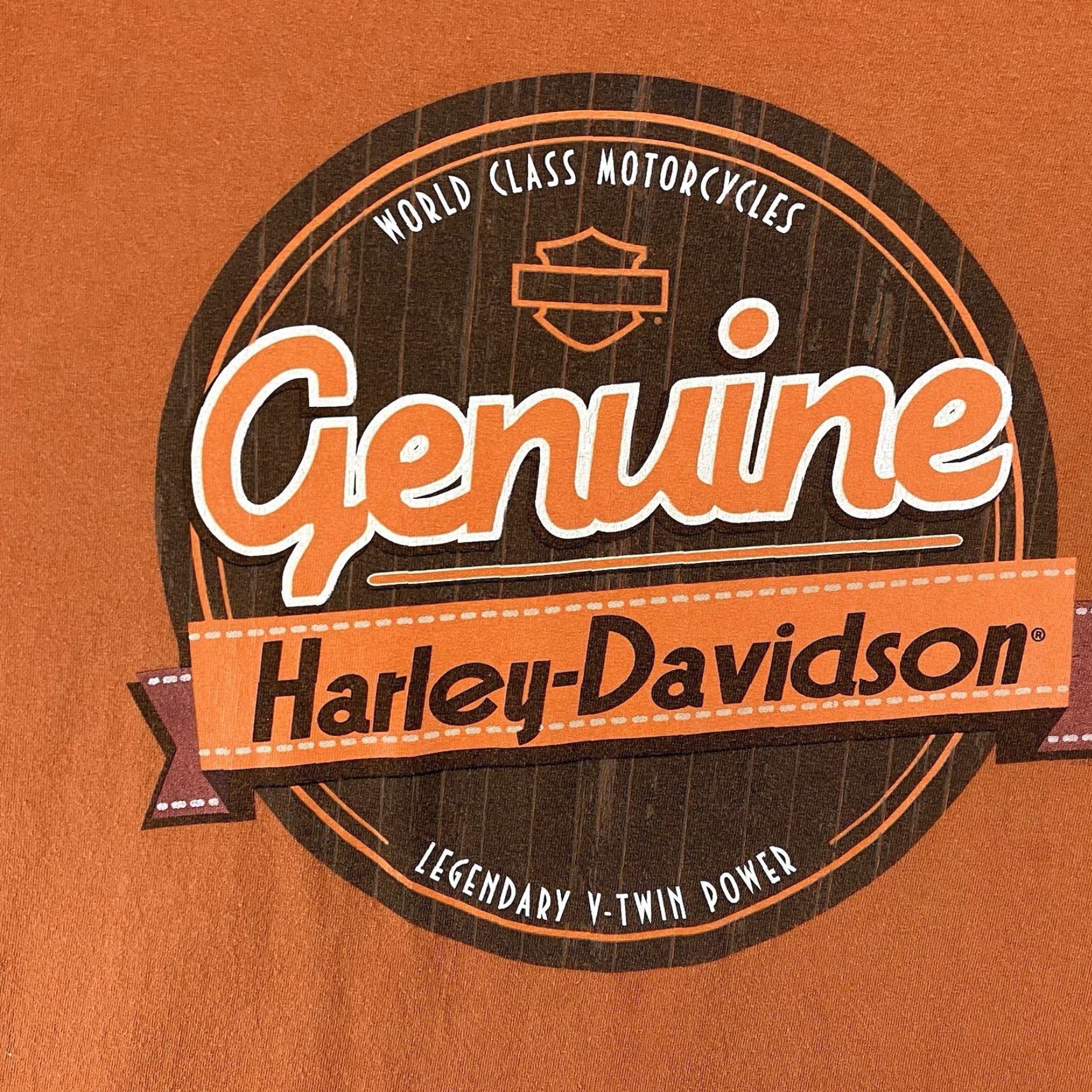 Harley Davidson Harley-Davidson Motorcycle T-Shirt Unisex Adults XL Orange Graphic Print Biker Retro Size US XL / EU 56 / 4 - 5 Thumbnail