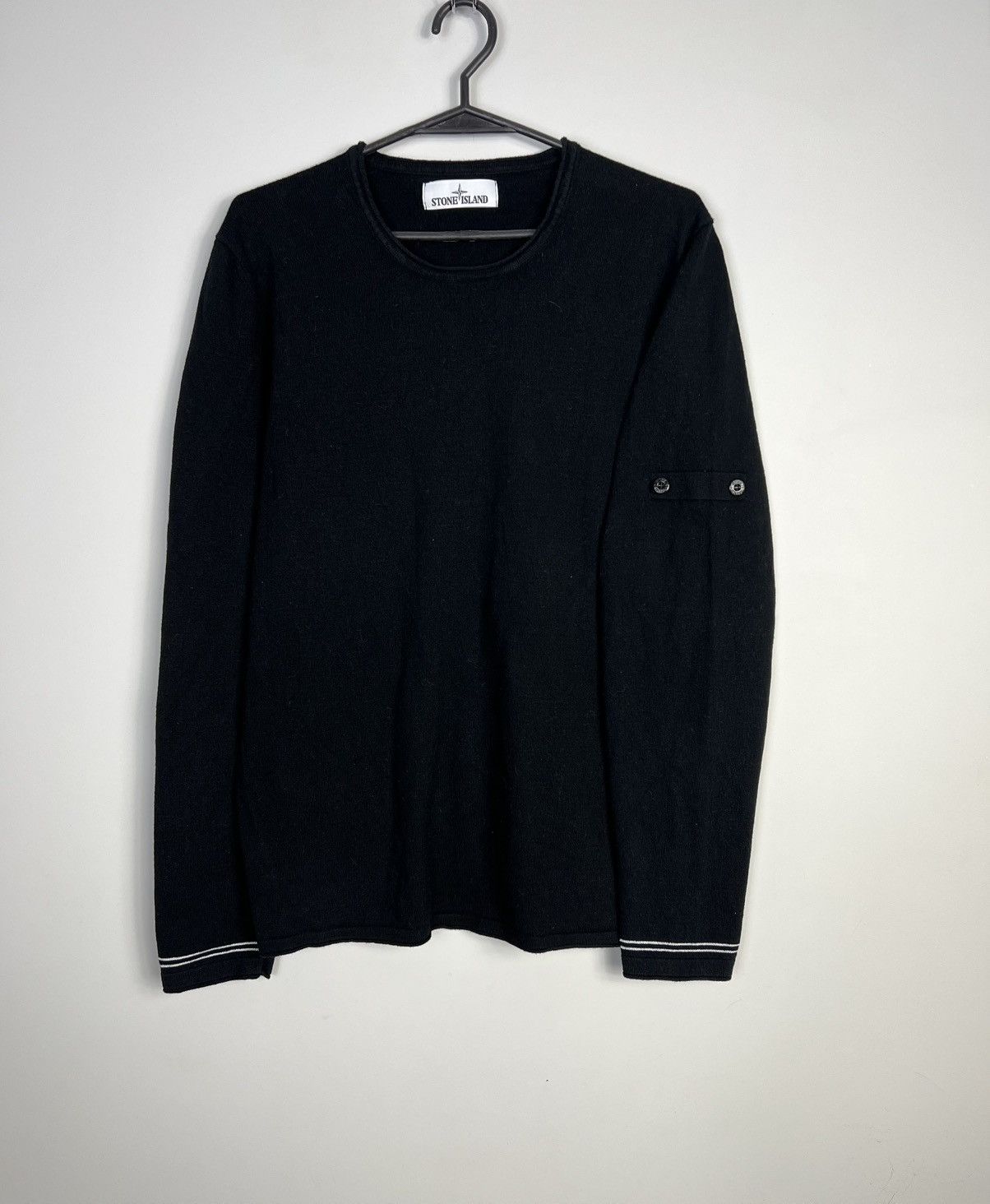 Stone Island Stone Island Black 100% Cotton Sweater Without Flap Size US L / EU 52-54 / 3 - 1 Thumbnail