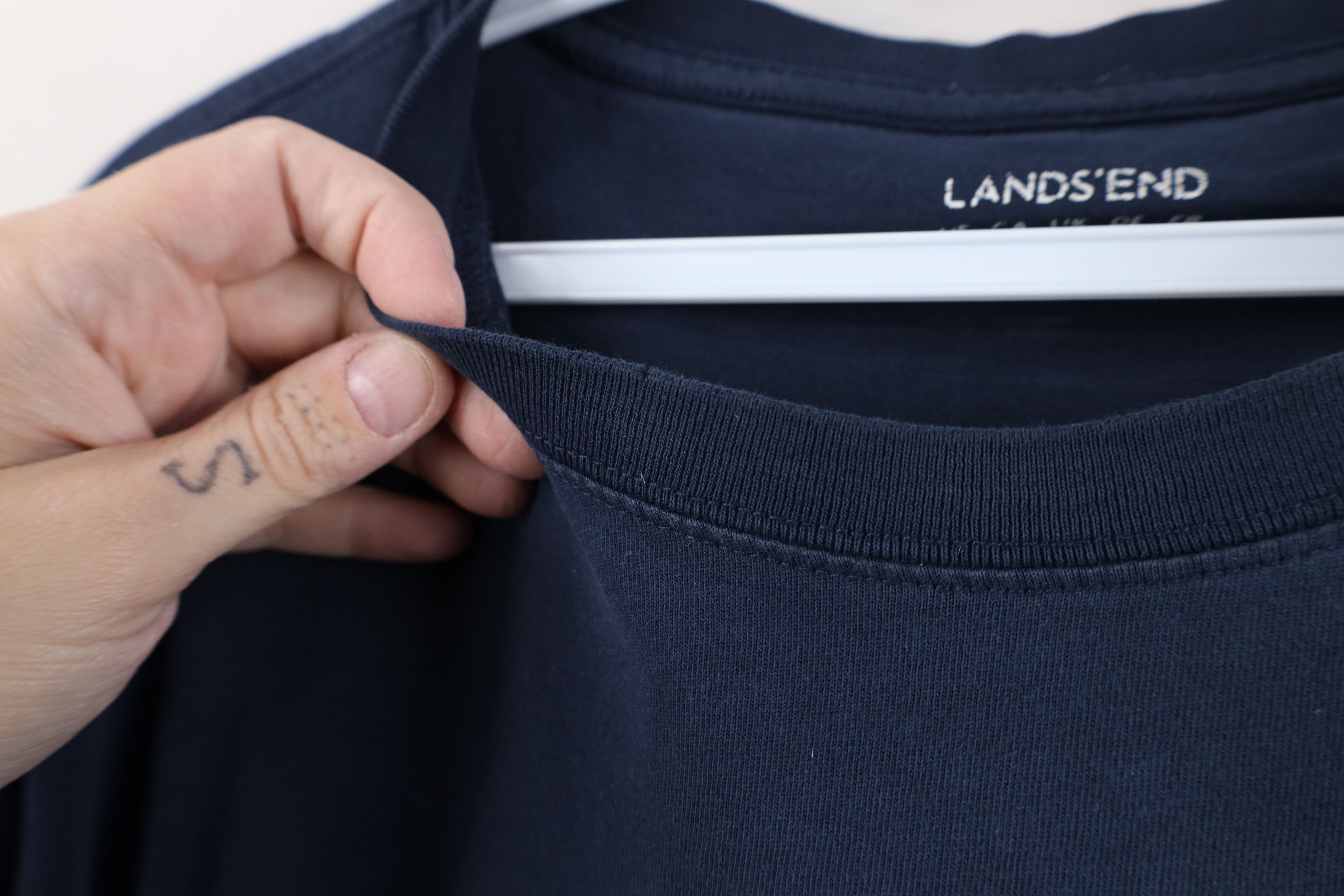 Lands' End Vintage Y2K Lands End Blank Short Sleeve T-Shirt Blue Cotton Size US XL / EU 56 / 4 - 4 Thumbnail