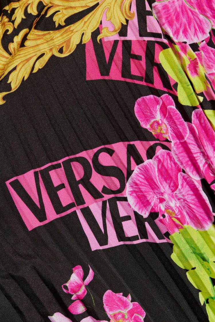 Versace o1y0226 Midi Dress in Multicolor Size XS / US 0-2 / IT 36-38 - 4 Thumbnail