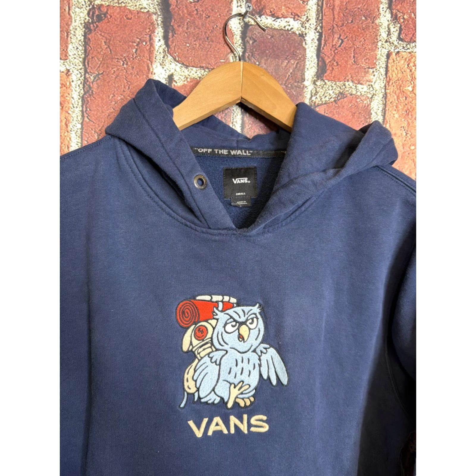 Vans Vans Hoodie Navy Embroidered Owl Mens Small Blue Off The Wall Sweatshirt Pullover Crew Neck Size US S / EU 44-46 / 1 - 2 Thumbnail
