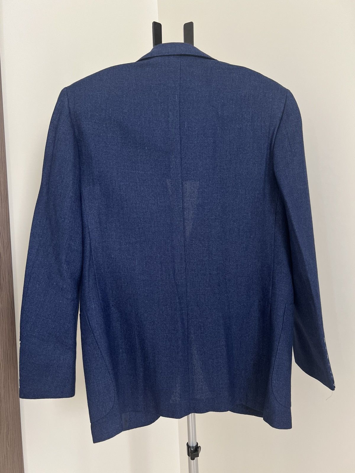 Barneys New York × Kiton Kiton Men’s 38R 48 IT Navy Blue Silk Cashmere Linen Blazer Size 38R - 9 Thumbnail
