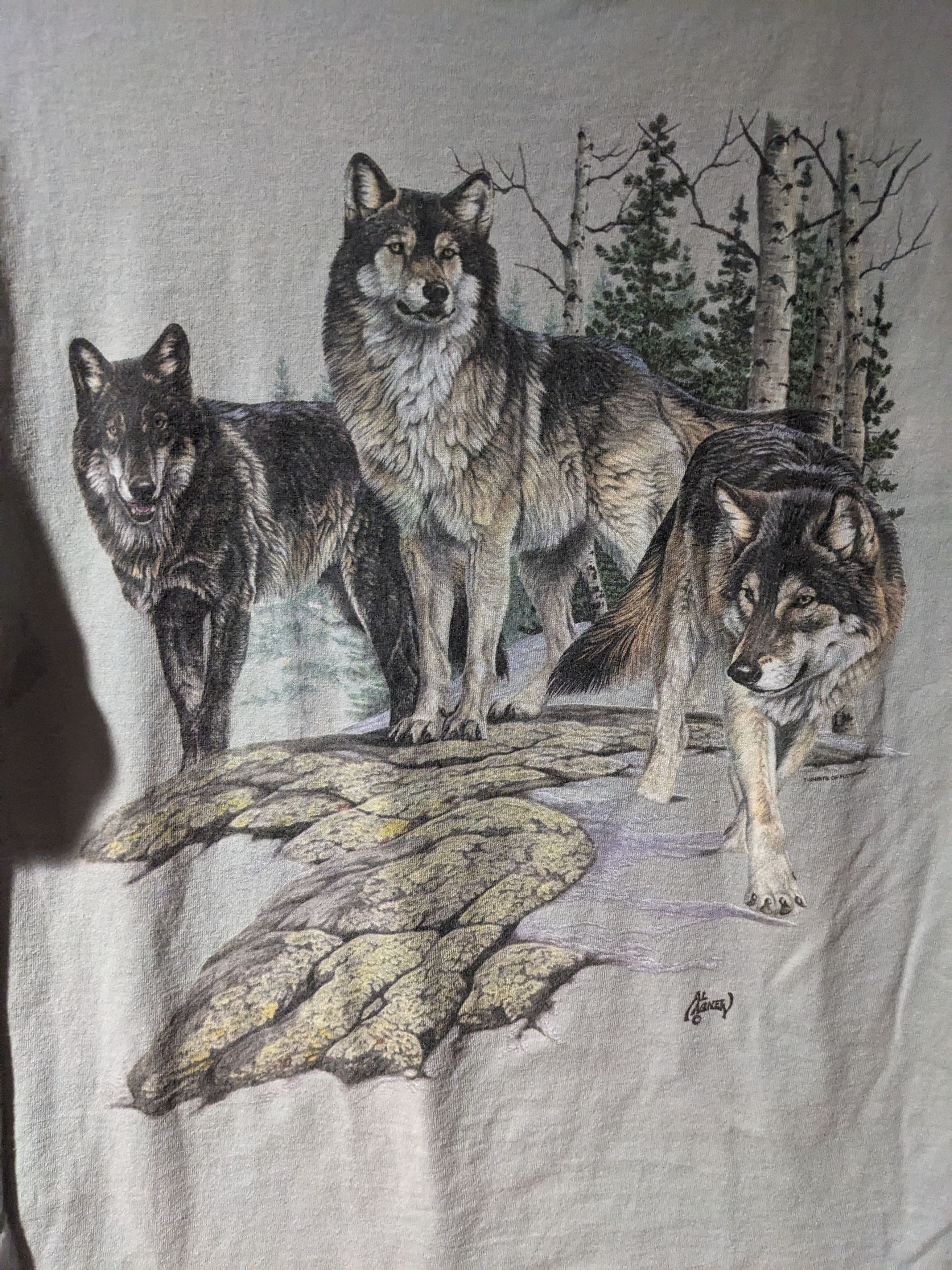 Vintage Vintage 90s Wolf Animal Nature Knobles Pennsylvania T-Shirt Size US L / EU 52-54 / 3 - 2 Thumbnail