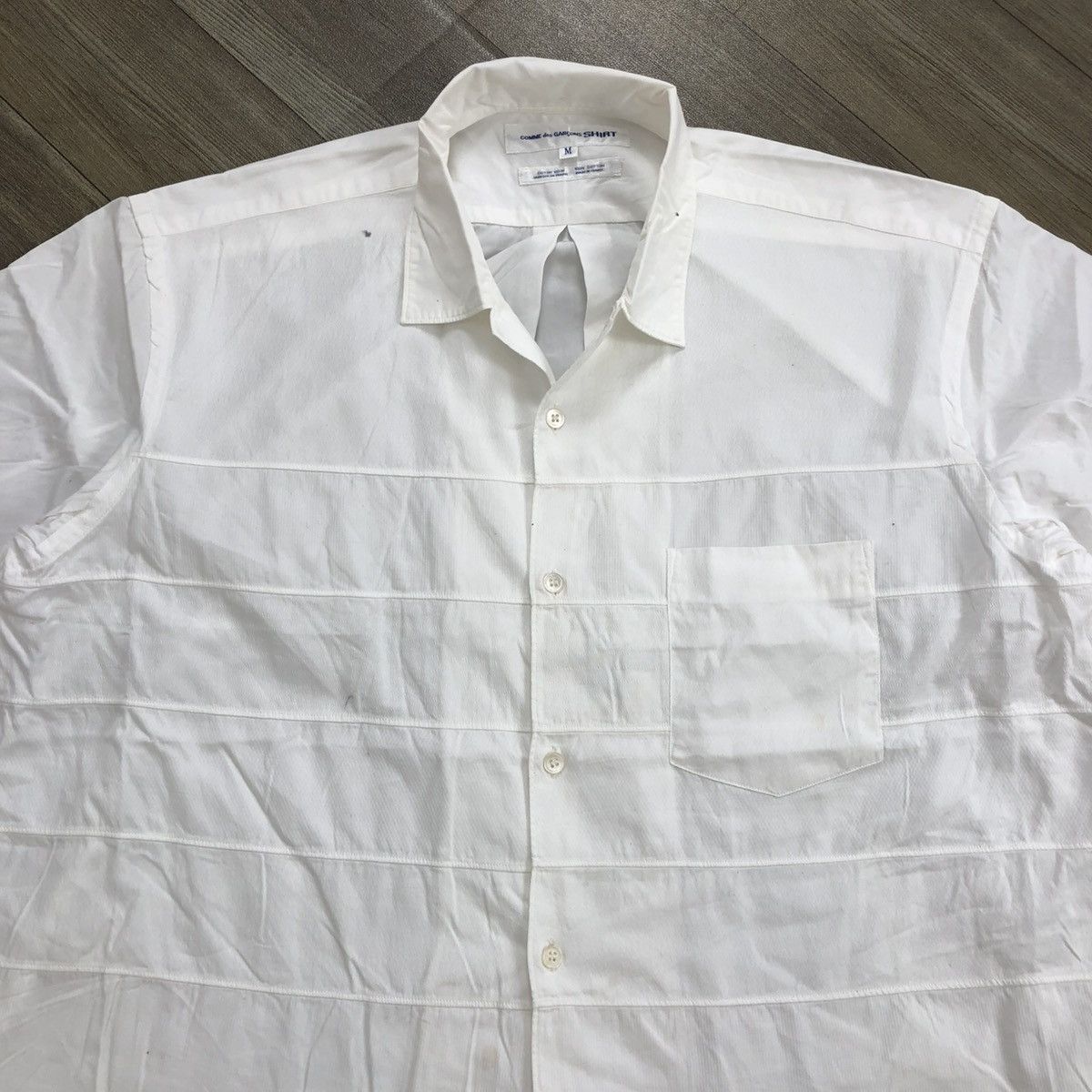 Comme des Garcons Homme 🇫🇷Vintage Comme des Garcons Shirt White Buntton Up Shirt Size US M / EU 48-50 / 2 - 2 Thumbnail
