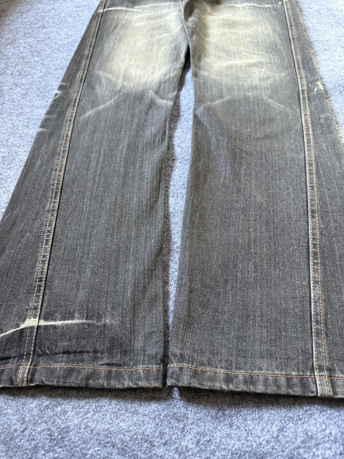 If Six Was Nine Double Focus Japan Asymmetrical Double Waist Flared Jeans Size US 30 / EU 46 - 14 Thumbnail
