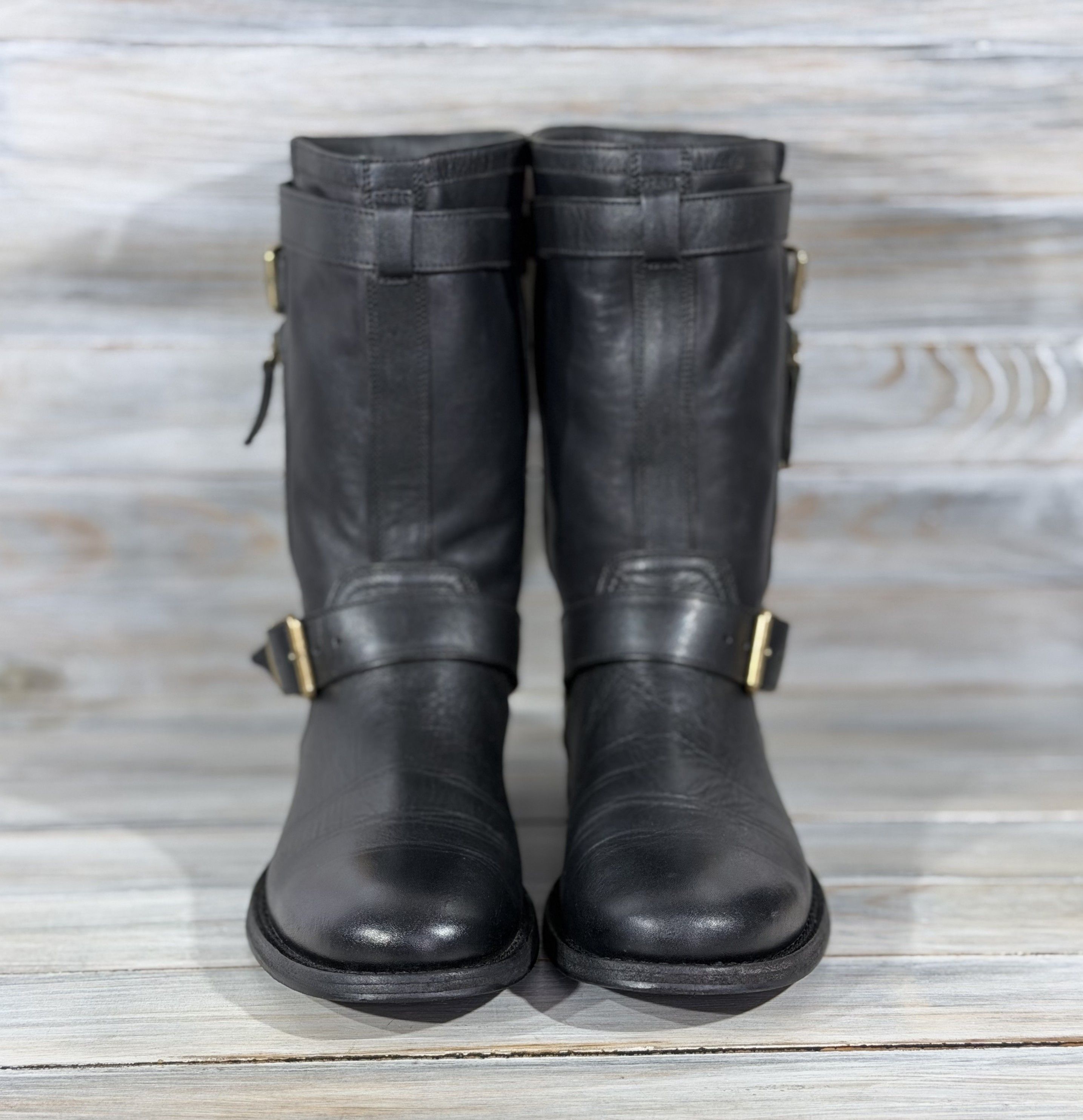 Burberry BURBERRY Nova Check Grantville Biker Leather Boots Italy Size US 8 / IT 38 - 19 Thumbnail