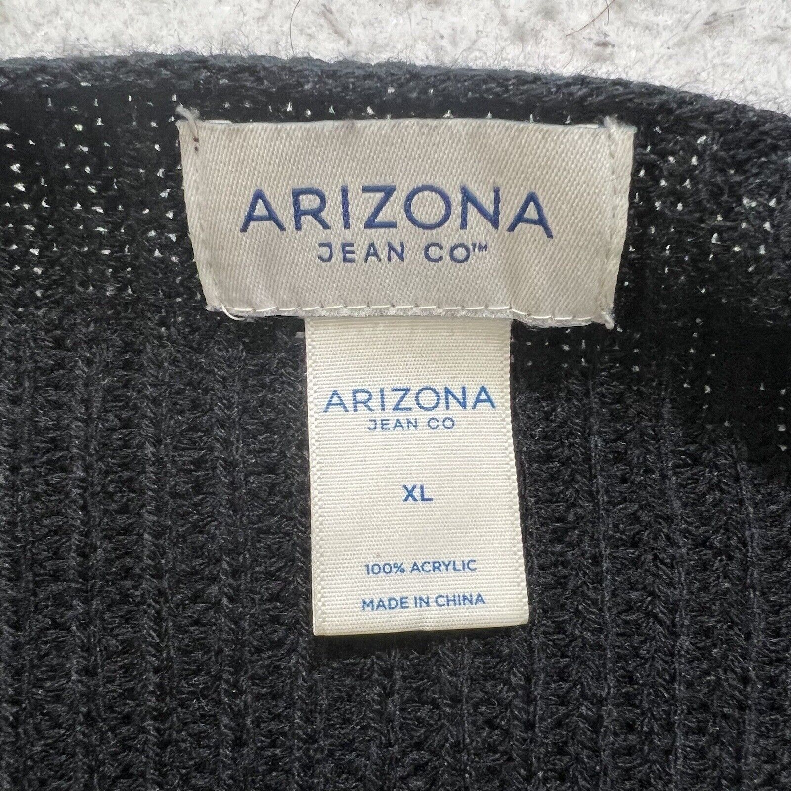 Arizona Jean Co. Arizona XL V-Neck Acrylic Black Ribbed Pullover Sweater Size XL / US 12-14 / IT 48-50 - 3 Thumbnail