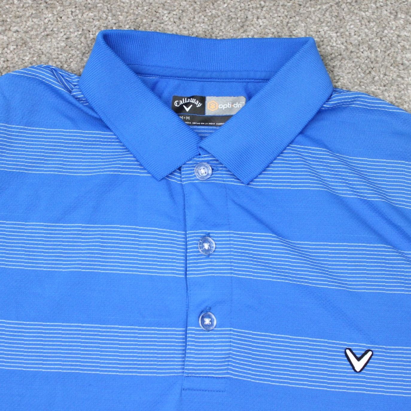 Callaway Callaway Polo Shirt Mens Medium Blue Striped Opti-Dri Golf Short Sleeve Pullover Polo Shirt Size US M / EU 48-50 / 2 - 6 Thumbnail