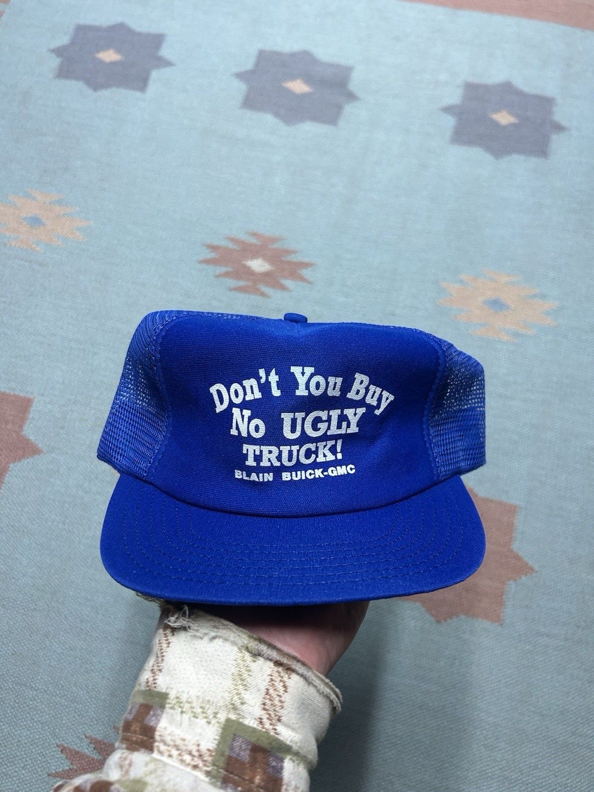 Vintage 80s trucker hat don’t you buy no ugly truck Buick GMC USA Size ONE SIZE - 2 Thumbnail