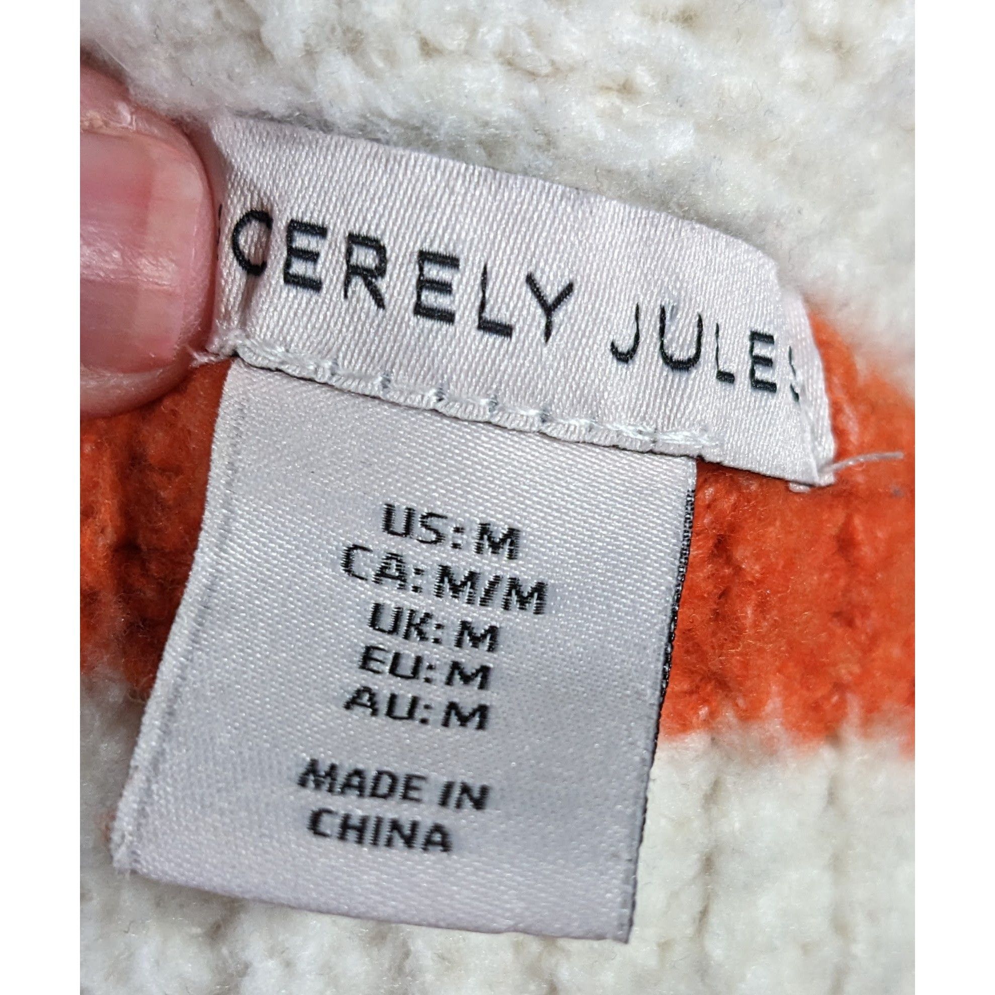 Other Sincerely Jules Preppy Orange And White Striped Sweater Size Size M / US 6-8 / IT 42-44 - 3 Thumbnail